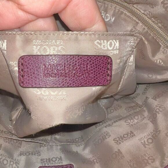 Michael Kors Jet Set Travel  Tote Burgundy  Leather Bag - Picture 8 of 14